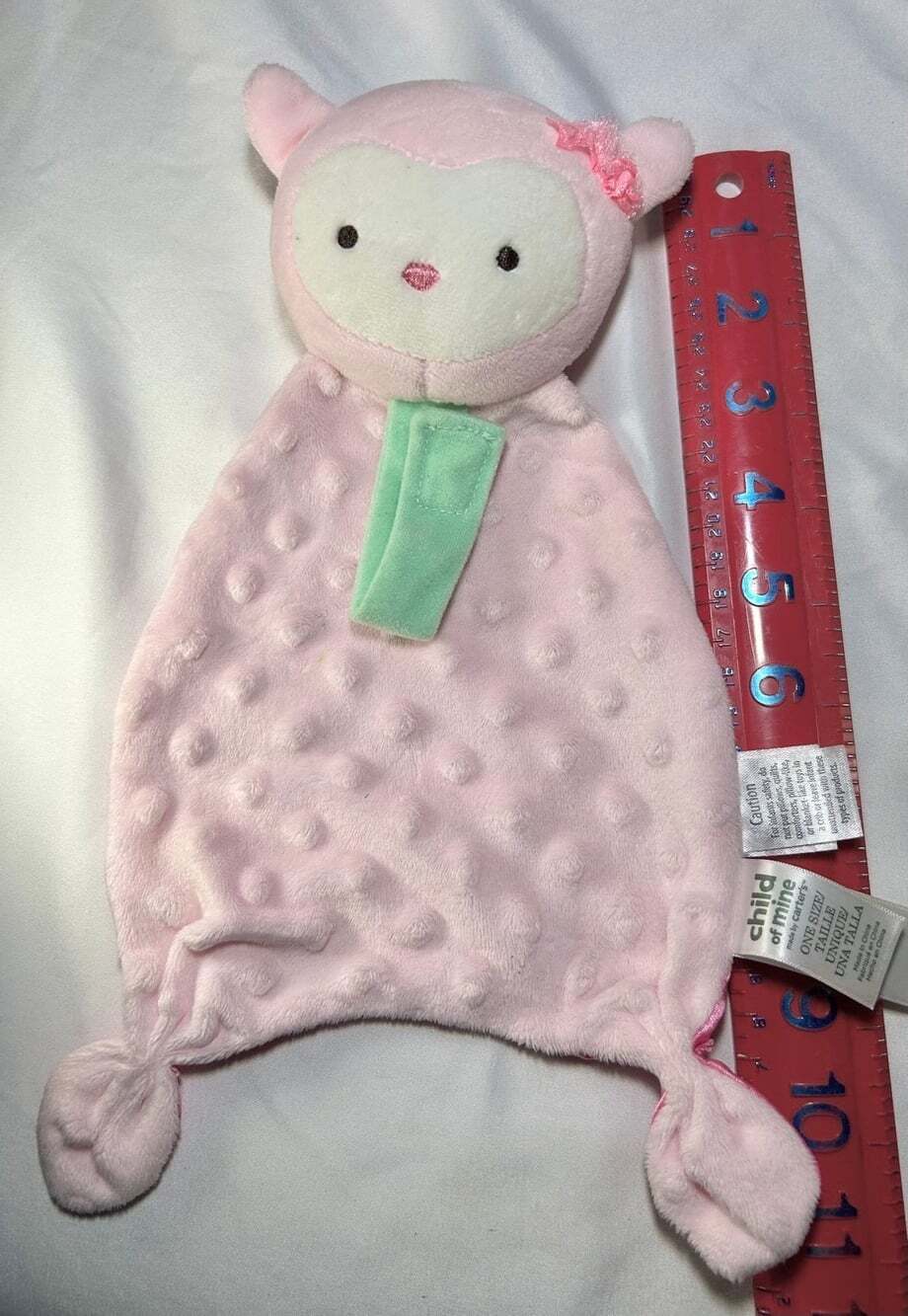 Carters Child of Mine Pink Owl Lovey Pacii Holder Minky Dots READ